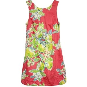Lilly Pulitzer Pink Lemonade Delia Shift Dress Lime Lemon Size 2